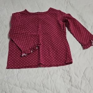 Eleanor Rose Burgundy Polka Dot Long Sleeve Tee